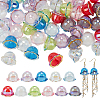 55Pcs 11 Colors Transparent Acrylic Bead Caps MACR-PH0002-05-1