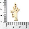 Rack Plating Brass Micro Pave Cubic Zirconia Pendants KK-D535-01F-RS-3