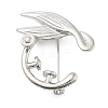 Whale Tail Zinc Alloy Brooches for Backpack Clothes JEWB-S029-01P-1