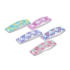 10Pcs 5 Colors Tartan Pattern Epoxy Resin Snap Hair Clip PHAR-P009-01B-2