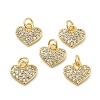 Brass Micro Pave Clear Cubic Zirconia Charms KK-E068-VB163-3
