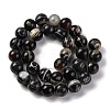 Natural Tibetan Agate(Dyed & Heated) 1-Eye Beads Strands G-G163-A02-04-3