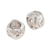 Barrel Brass Micro Pave Cubic Zirconia European Beads KK-B186-22P-2