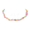 Synthetic Crackle Quartz Dyed Chips Chips Beaded Necklaces NJEW-JN04275-04-4