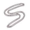 304 Stainless Steel Cuban Link Chain Necklaces NJEW-L159-02A-P-1