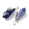 Natural Lapis Lazuli Faceted Teardrop Pendants G-Q163-04P-02-2