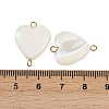 Natural Shell Heart Connector Charms X1-STAS-D378-25G-3