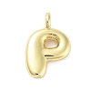 Rack Plating Brass Balloon Letter Pendants KK-C050-01G-P-1
