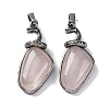 Natural Rose Quartz Pendants G-K338-42AS-07-1