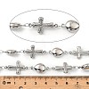 304 Stainless Steel Cross with Teardrop Link Chains CHS-G042-09P-2