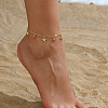 Elegant Brass Enamel Turtle Starfish Beach Anklet for Stylish Women JC1735-4