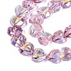 Electroplate Transparent Glass Beads Strands X-EGLA-N056-01A-05-3