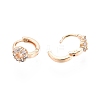 Clear Cubic Zirconia Flower Hoop Earrings EJEW-C047-08G-3