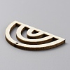 Fan Shape Hollow out Unfinished Wood Pendants DIY-WH0488-11B-2