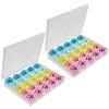 2 Boxes 25 Compartments Polypropylene(PP) Plastic Sewing Machine Bobbins with Storage Case CON-SZ0001-17-1