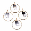 Natural Grey Agate Big Pendants G-S359-188-1