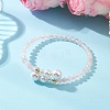 Natural Rose Quartz Beaded Cuff Bangles BJEW-JB13326-03-1