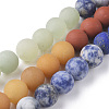 Chakra Theme Natural Red Rainbow Jasper & Yellow Aventurine & Tiger Eye & Green Aventurine & Blue Spot Stone & Lapis Lazuli & Amethyst Beads Strands G-F668-24-10mm-3