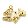 Rack Plating Brass Micro Pave Cubic Zirconia Pendants KK-K386-02L-G-2