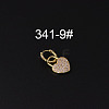 Brass Micro Pave Clear Cubic Zirconia Dangle Hoop Cartilage Earrings WG676EA-09-1