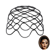 1Pc Rhinestone Mesh Headpiece Cap AJEW-HY0002-55B-1