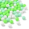 100pcs 3 Colors Opaque Acrylic Beads MACR-YW0004-01C-02-1