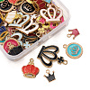 48Pcs 24 Colors Alloy Enamel Charms ENAM-TA0001-23-3