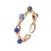 Brass Cable Chain Shape Open Cuff Rings RJEW-JR00712-3