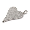 Brass Micro Pave Clear Cubic Zirconia Pendants KK-U076-17P-2