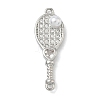 Brass Pave Clear Cubic Zirconia Tennis Racket Connector Charms KK-G548-12P-1