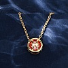 Brass Pave Cubic Zirconia Birth Stone Constellation Pendant Cable Chain Necklaces NJEW-D334-01G-05-2