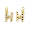 Real 18K Gold Plated Brass Micro Pave Clear Cubic Zirconia Charms KK-E068-VB452-H-1