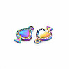 Rack Plating Rainbow Color Alloy Pendants PALLOY-S180-373-3