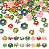 96Pcs 16 Styles Alloy Enamel Bead Caps FIND-CA0011-46-1