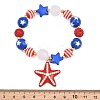 Independence Day Printed Resin Stretch Bead Bracelets for Women RE-CBA6B51-01-2