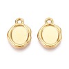 304 Stainless Steel Pendant Cabochon Settings STAS-T067-11G-1
