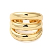 Three-layer Brass Open Cuff Rings for Women RJEW-A046-08G-2