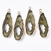 Druzy Resin Pendants RESI-R428-014-3