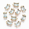 Brass Glass Rhinestone Pendants GLAA-S179-21H-RS-1