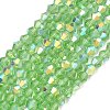 Electroplate Transparent Glass Beads Strands EGLA-K015-18N-1