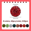 320Pcs 8 Colors Handmade Polymer Clay Rhinestone Beads RB-HY0001-07-2