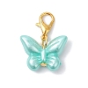 Opaque Acrylic Imitation Pearl Butterfly Pendant Decorations HJEW-JM03919-02-4