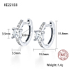 Anti-Tarnish Platinum Rhodium Plated 925 Sterling Silver Hoop Earrings ZC1005-6-1