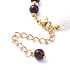 Natural Pearl & Natural Garnet Beaded Bracelets BJEW-JB05153-03-3