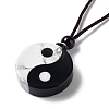 Natural Obsidian & Howlite Pendant Necklaces NJEW-Z019-01-2