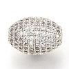 Brass Micro Pave Cubic Zirconia Beads ZIRC-Q013-128P-1