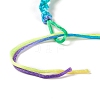 Rainbow Color Polyester Braided Adjustable Bracelet Making for Women BJEW-F454-05-2