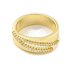 Brass Micro Pave Clear Cubic Zirconia Open Cuff Ring for Women RJEW-M173-09C-G-2