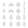 Cheriswelry 32Pcs 8 Style 201 Stainless Steel Stamping Blank Tag Pendants STAS-CW0001-10-2