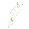 Natural Topaz Jade Chip Beads Moon Pendant Brass Cable Chain Necklaces for Women NJEW-TA00257-02-3